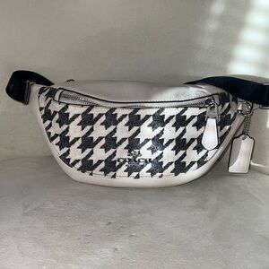 Coach Monogram Belt Bag in Black and White